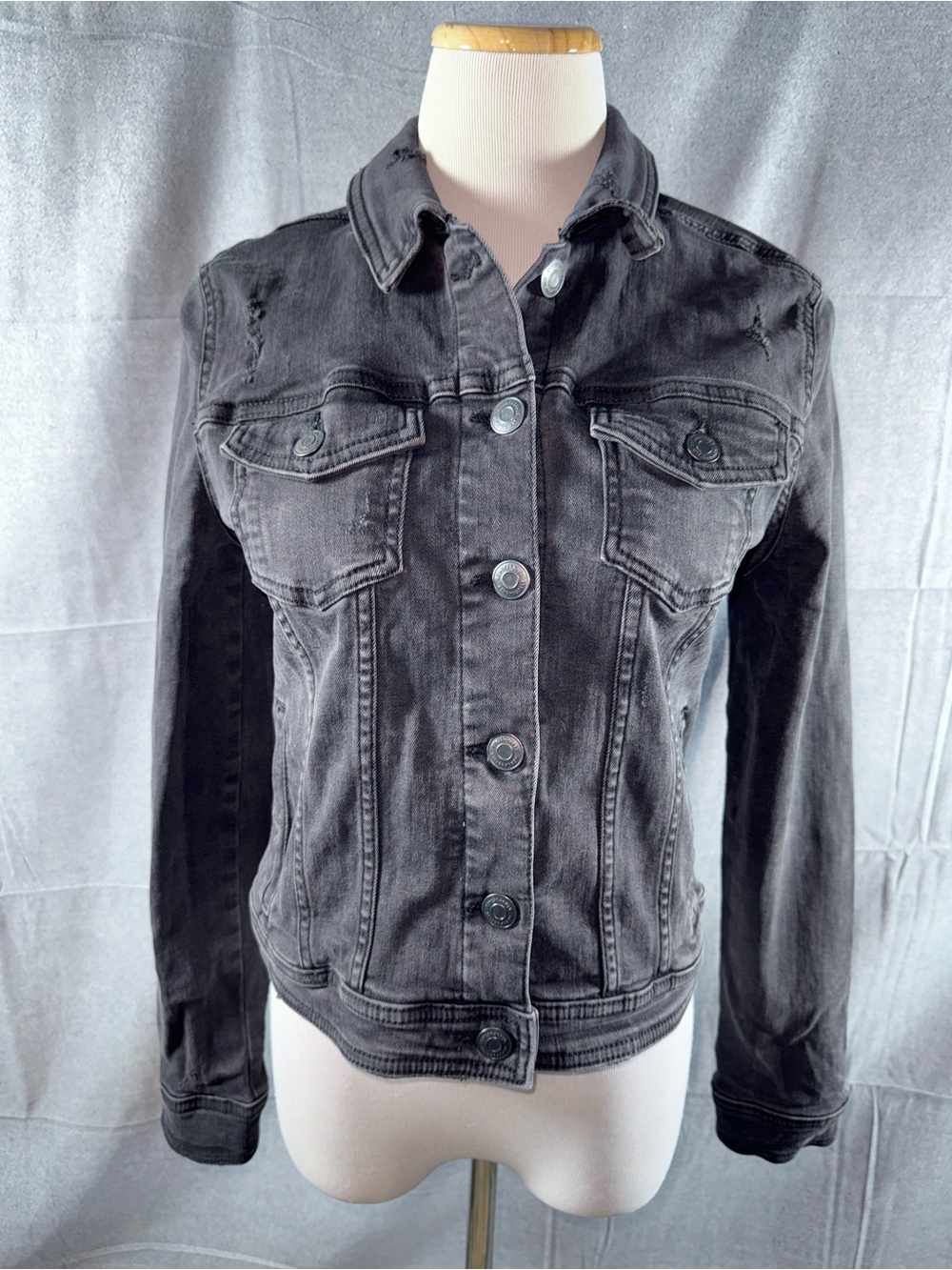 2877-Aeropostale Washed Black Denim Jacket